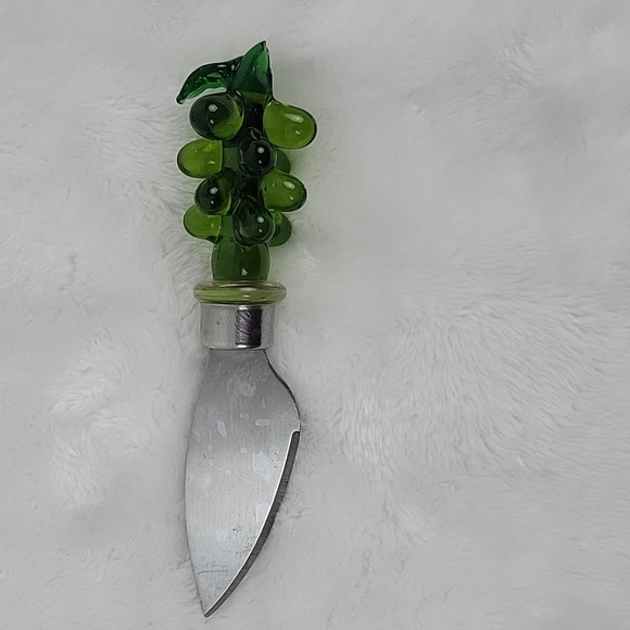 Four Piece Cheese Knives Set for Charcuterie Board Utensils Glass Grapes - Picture 2 of 9